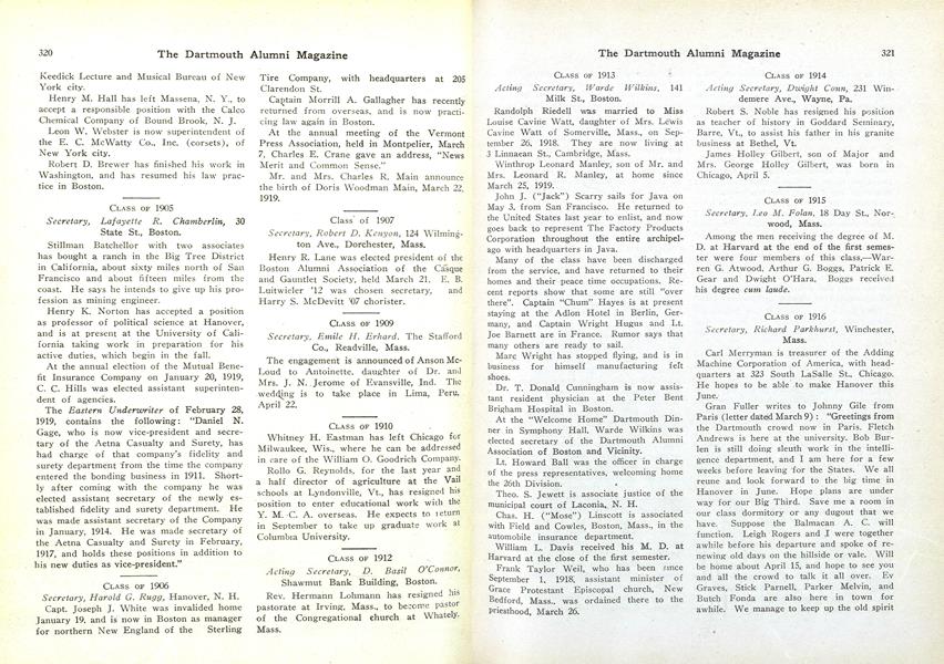 CLASS OF 1909