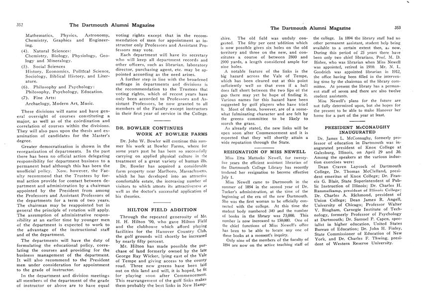 RESIGNATION OF MISS NEWELL