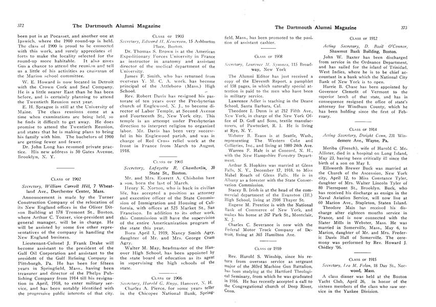 CLASS OF 1915
