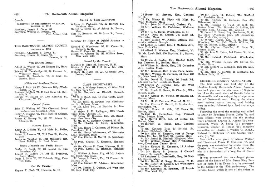CHESHIRE COUNTY ASSOCIATION
