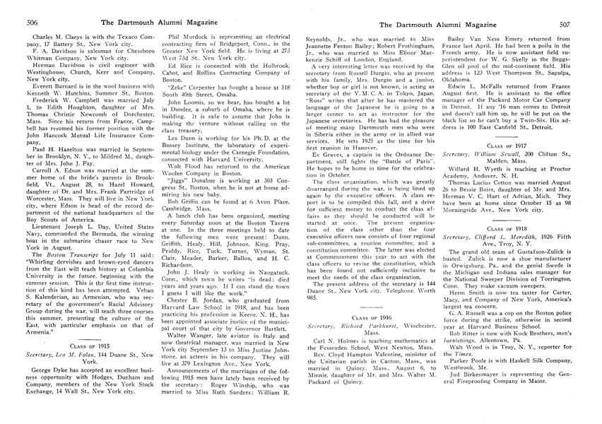 CLASS OF 1917