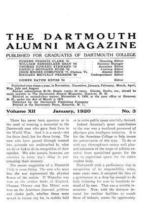 January 1920 | Dartmouth Alumni Magazine