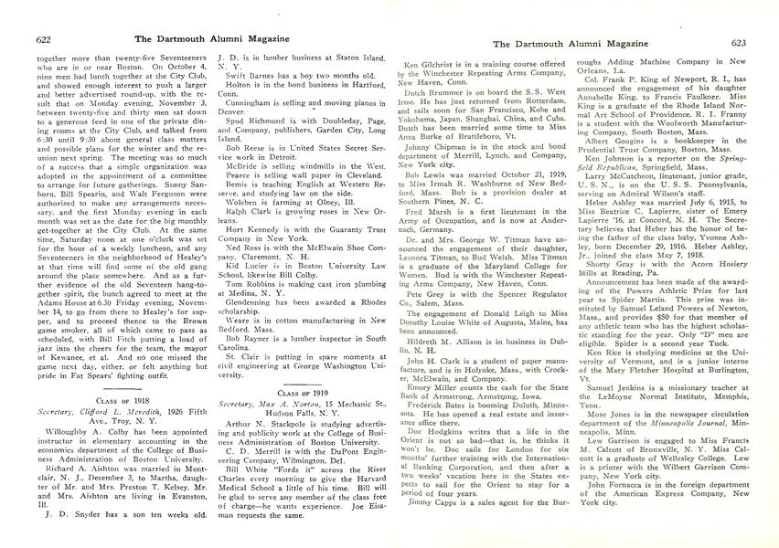 CLASS OF 1918