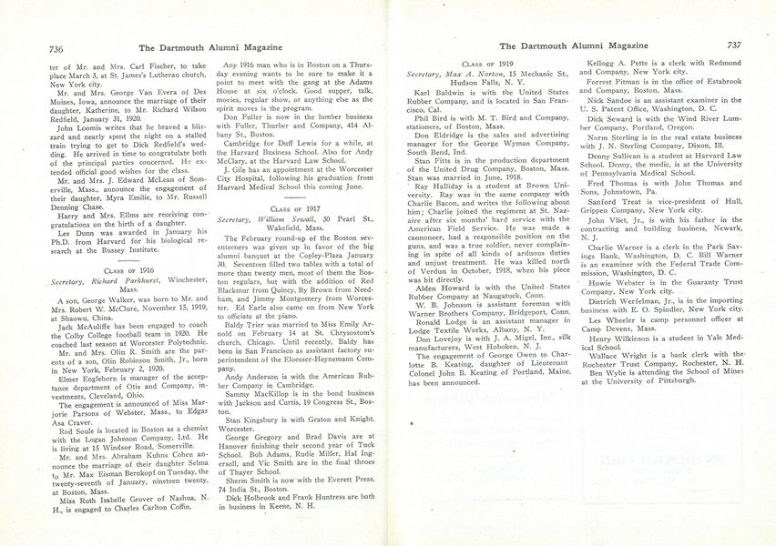 CLASS OF 1919