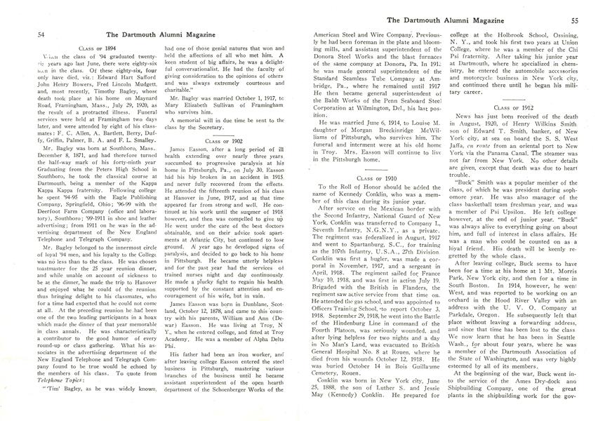 NEWS FROM THE CLASSES CLASS OF 1867