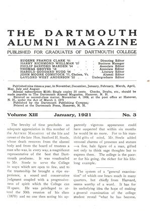 January 1921 | Dartmouth Alumni Magazine