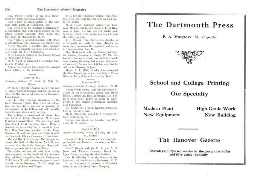 CLASS OF 1916