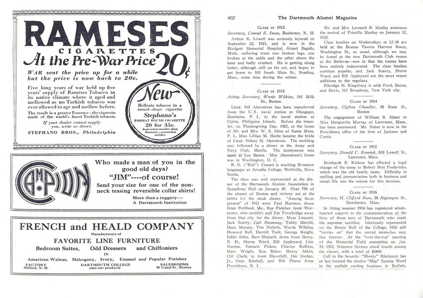 CLASS OF 1916