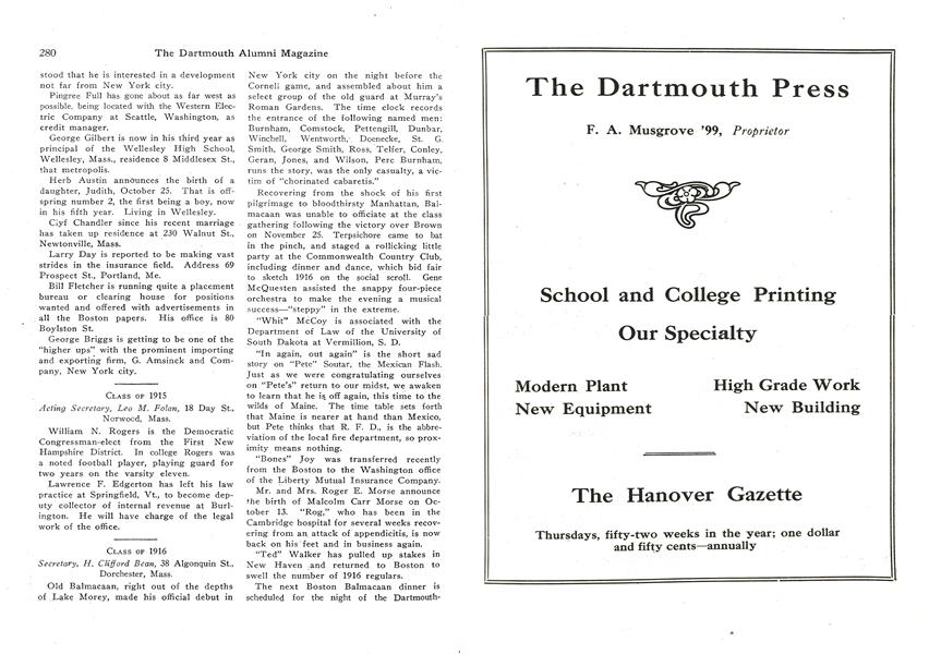 CLASS OF 1921
