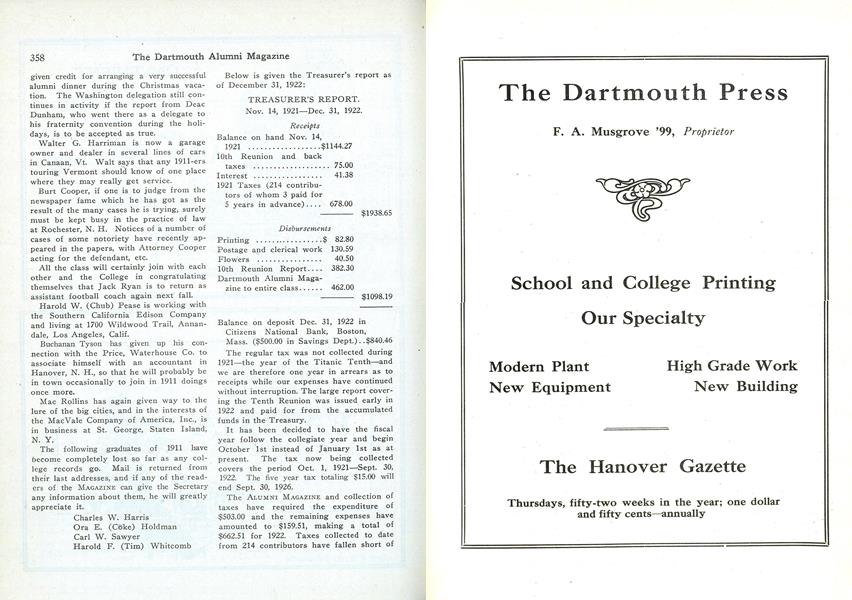 CLASS OF 1916