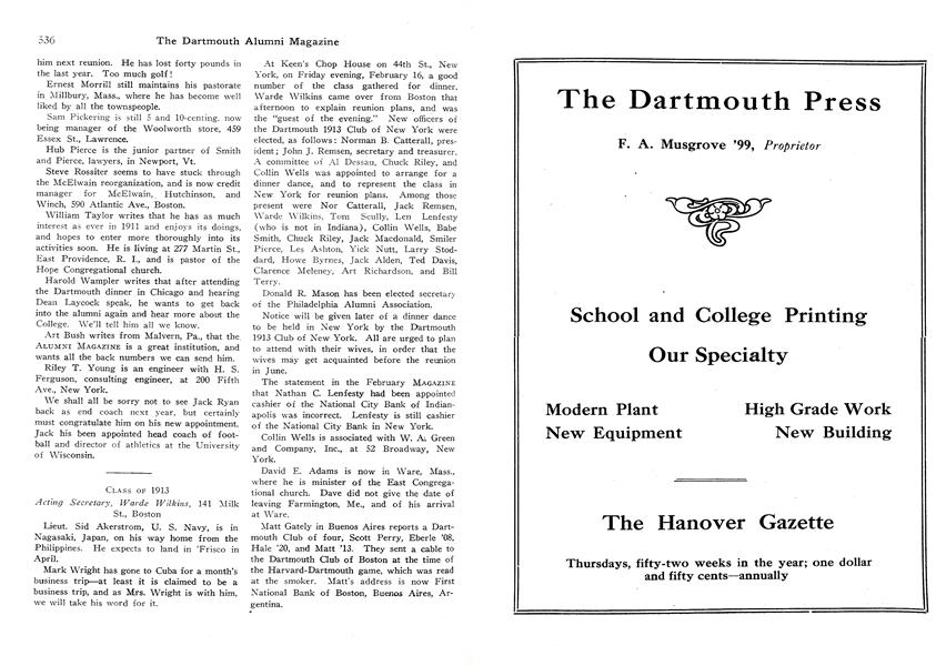 CLASS OF 1913