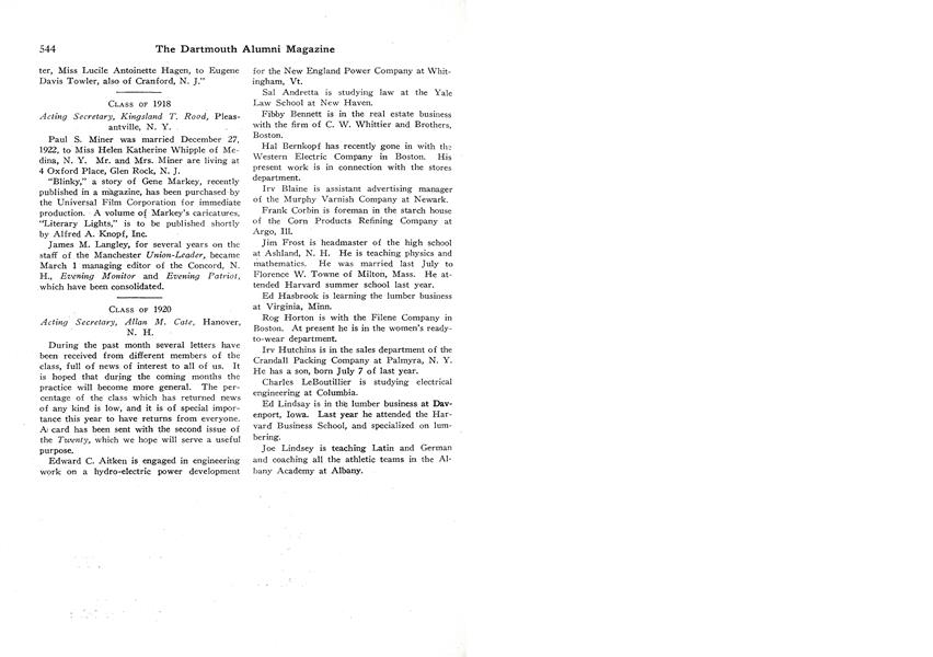 CLASS OF 1918