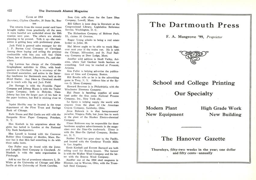 CLASS OF 1914