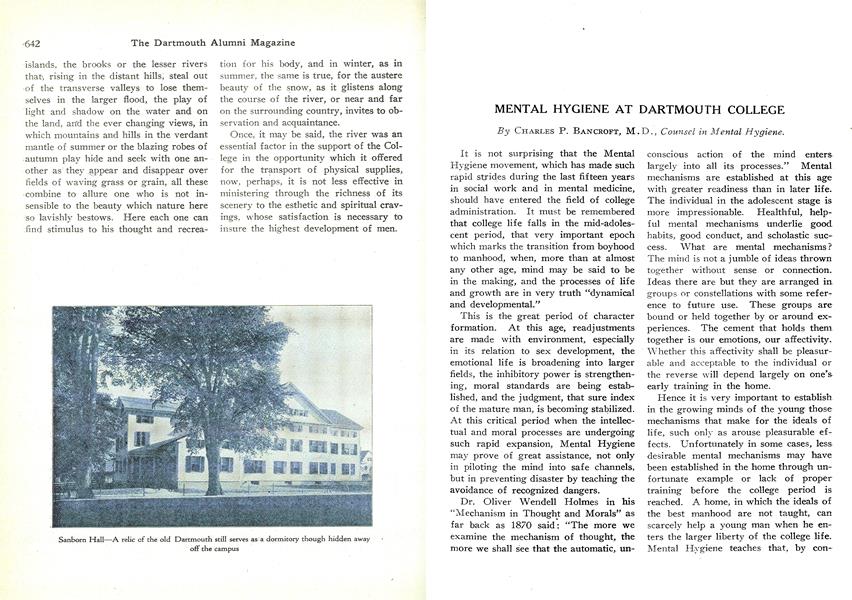 MENTAL HYGIENE AT DARTMOUTH COLLEGE