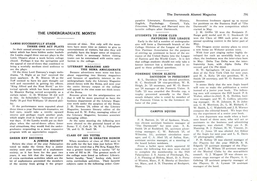 LITERARY MAGAZINE AND THE BEMA AMALGAMATE