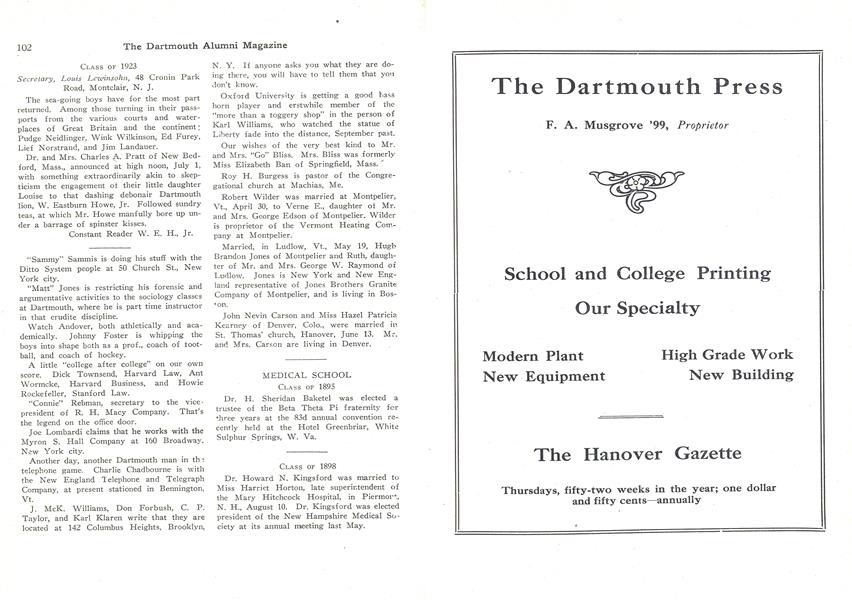 CLASS OF 1923