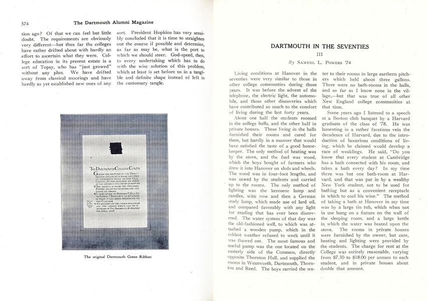 DARTMOUTH IN THE SEVENTIES III