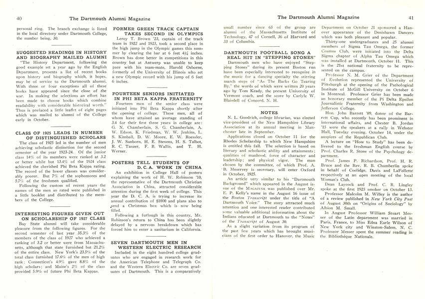 SUGGESTED READINGS IN HISTORY AND BIOGRAPHY MAILED ALUMNI