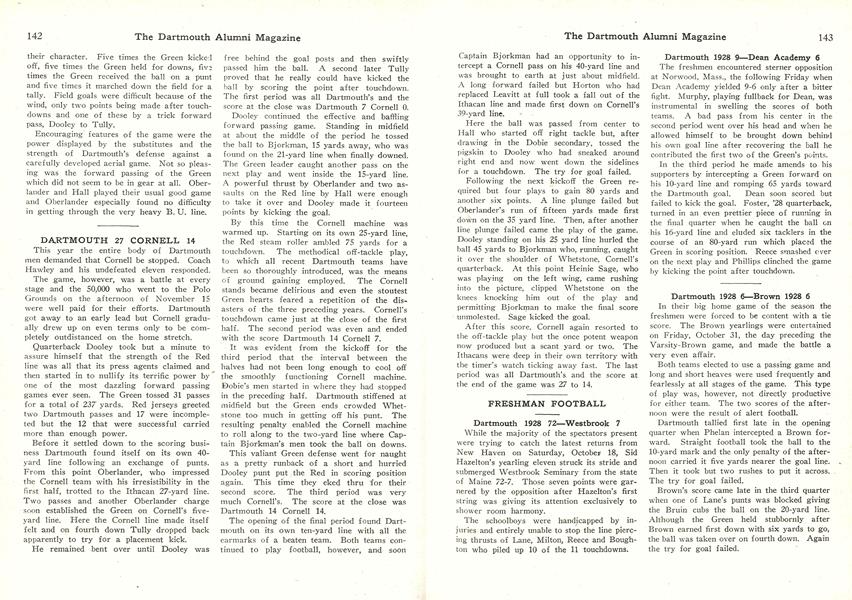 Dartmouth 1928 9—Dean Academy 6