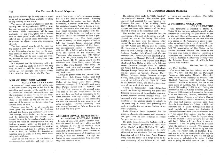 A TRIENNIAL CATALOGUE OF THE FORTIES