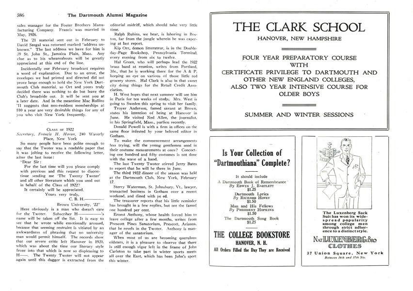 Class of 1922