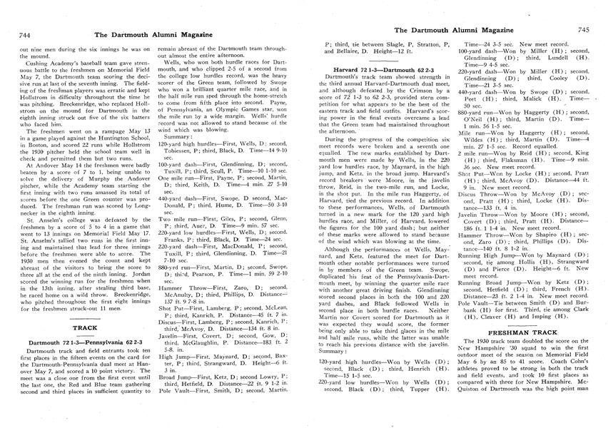 Harvard 72 1-3—Dartmouth 62 2-3