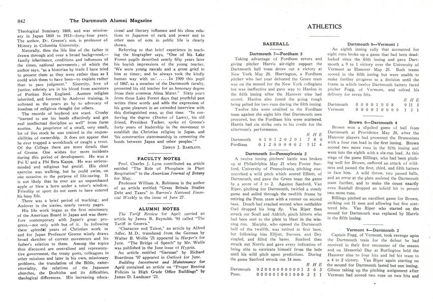 Brown 6—Dartmouth 4