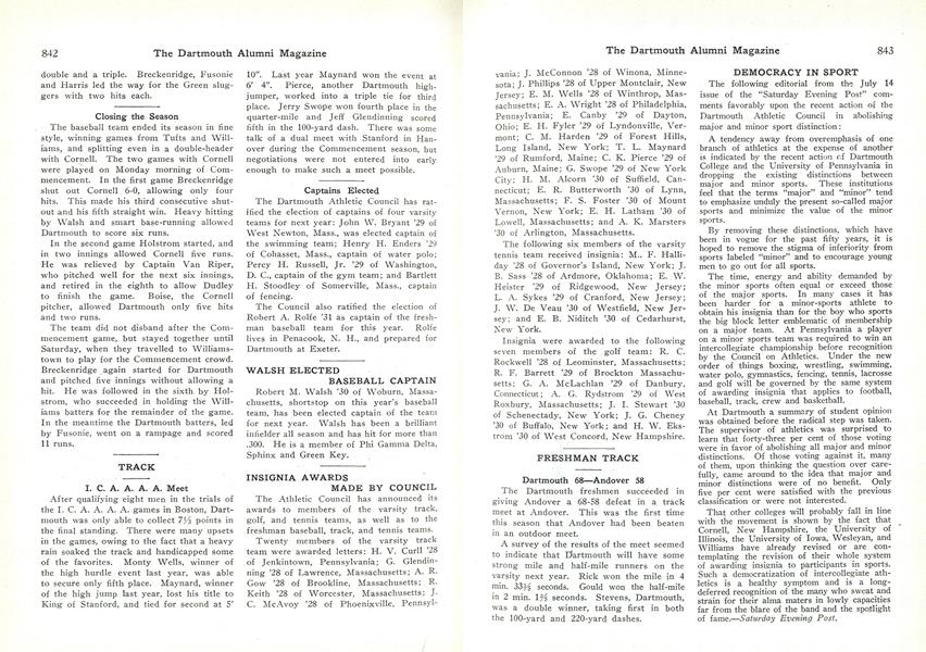 INSIGNIA AWARDS MADE BY COUNCIL
