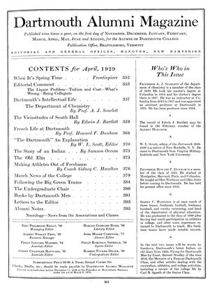APRIL 1929 | Dartmouth Alumni Magazine