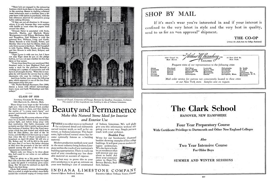 CLASS OF 1926