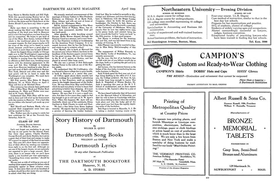CLASS OF 1927