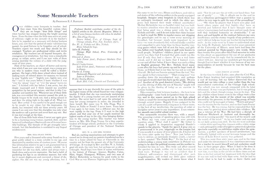 Some Memorable Teachers