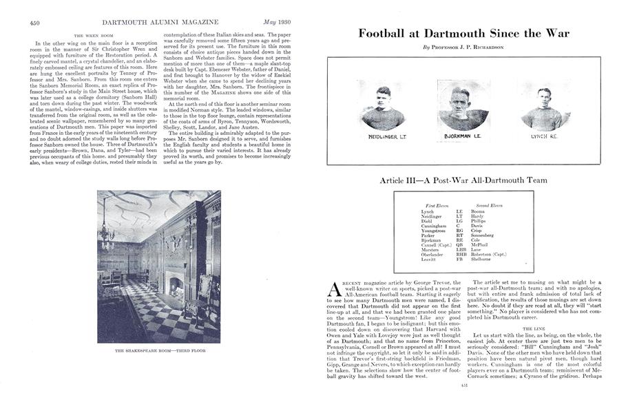 Football at Dartmouth Since the War