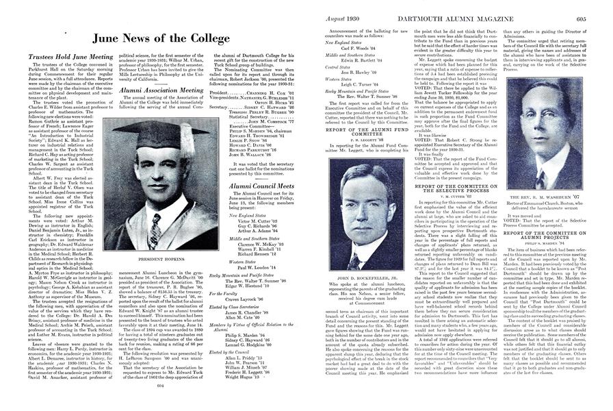 REPORT OF THE ALUMNI FUND COMMITTEE