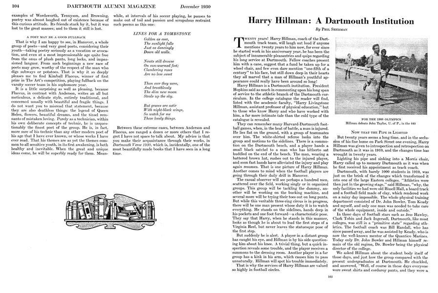 Harry Hillman: A Dartmouth Institution