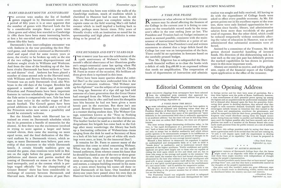 Editorial Comment on the Opening Address