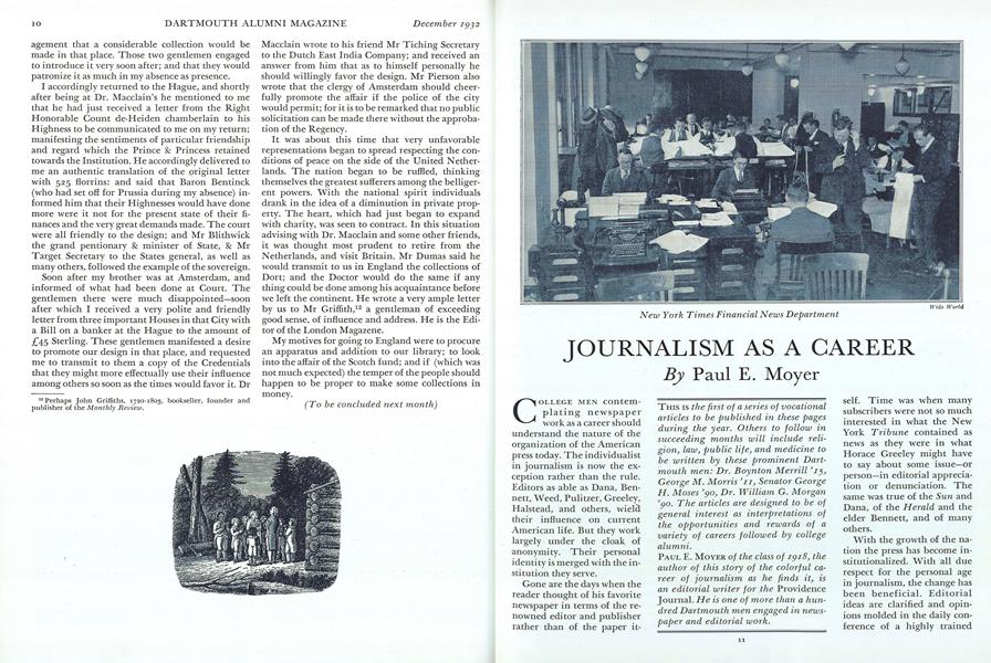 JOURNALISM AS A CAREER