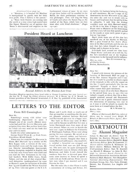LETTERS TO THE EDITOR