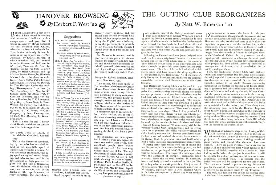 THE OUTING CLUB REORGANIZES