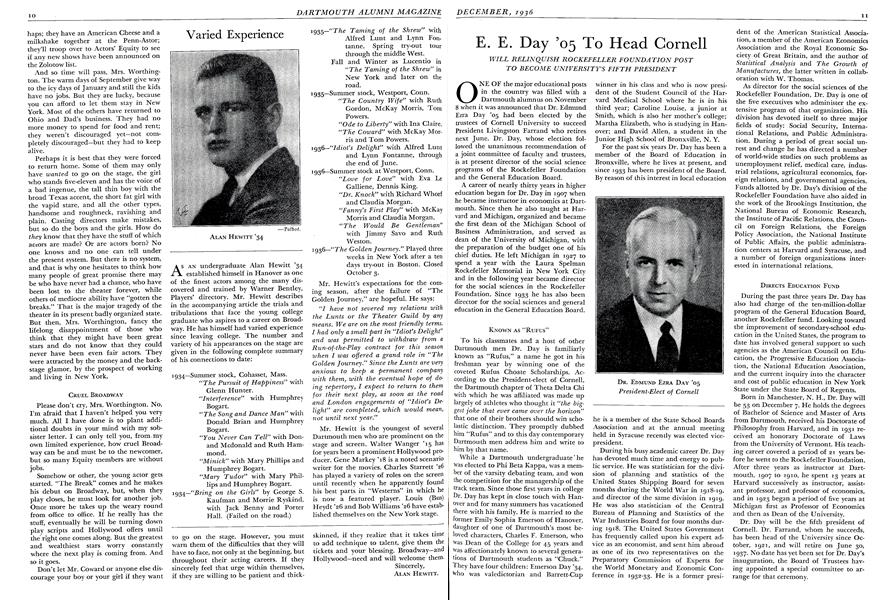 E. E. Day 'O5 To Head Cornell