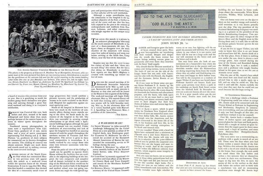 YANKEE INGENUITY HAS NOT ENTIRELY DISAPPEARED, A TALE OF "AUSTIN'S ANTS" AND THEIR ANTICS