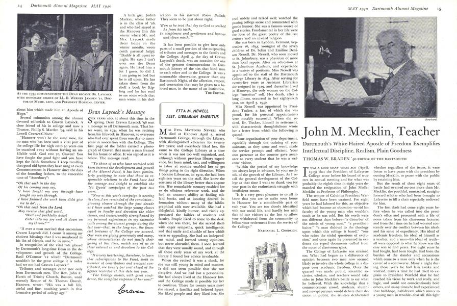 John M. Mecklin, Teacher