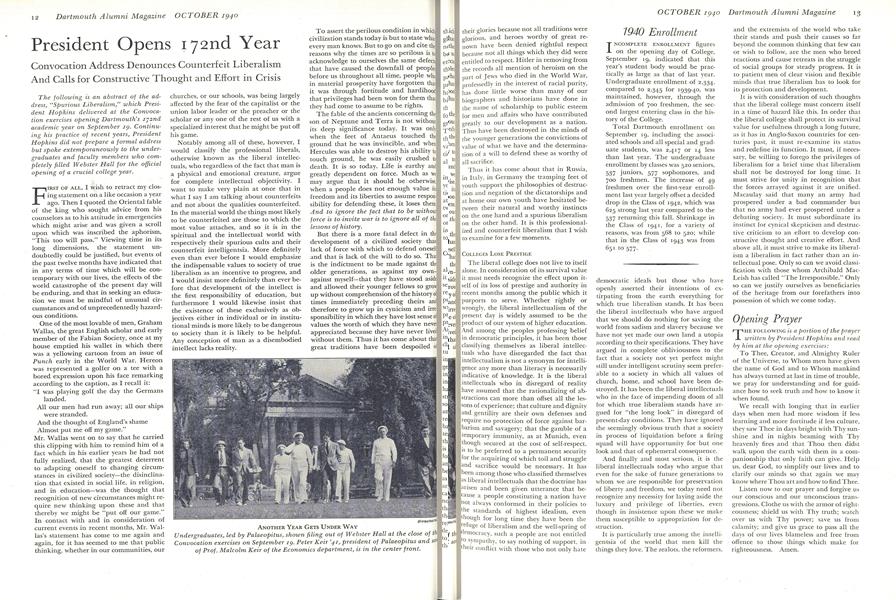 President Opens 172nd Year