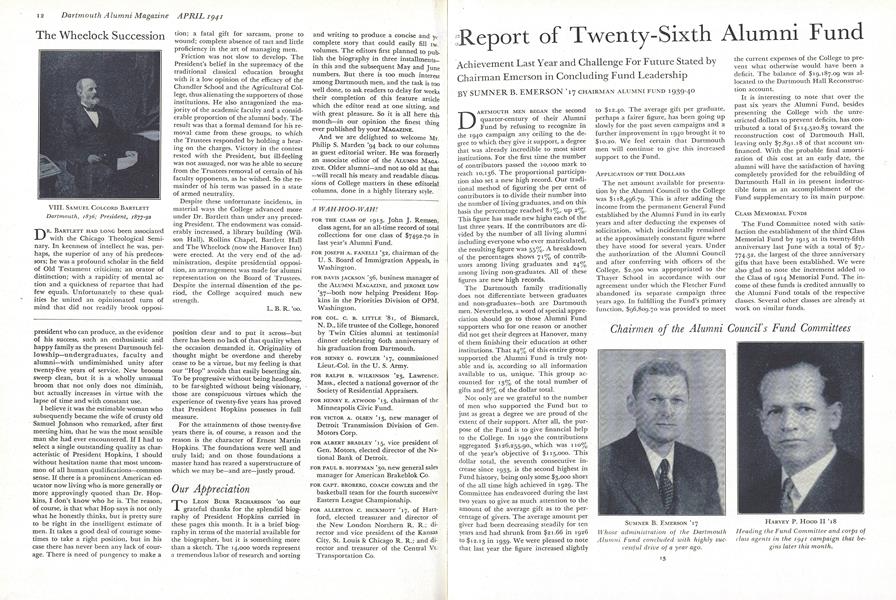 Report of Twenty-Sixth Alumni Fund