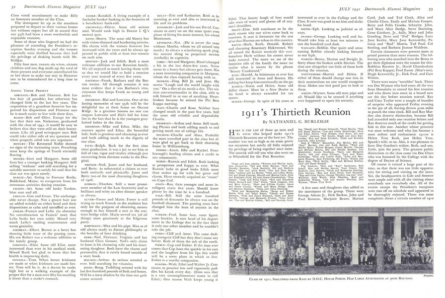 1911's Thirtieth Reunion