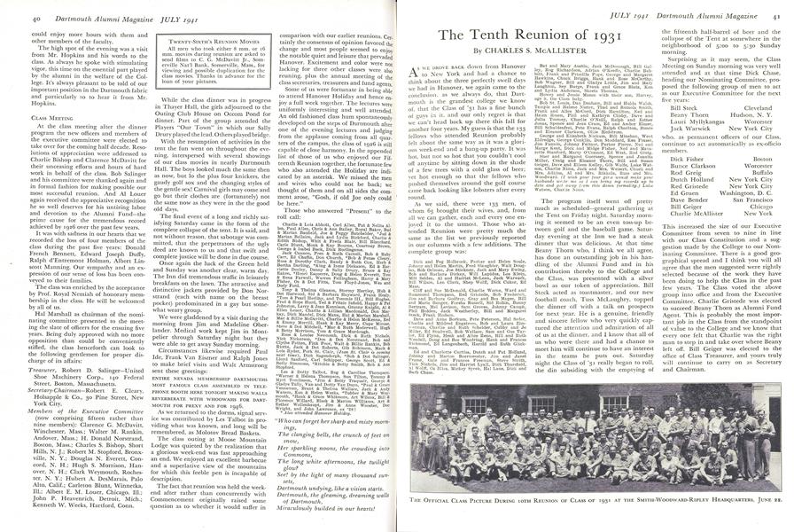 The Tenth Reunion of 1931