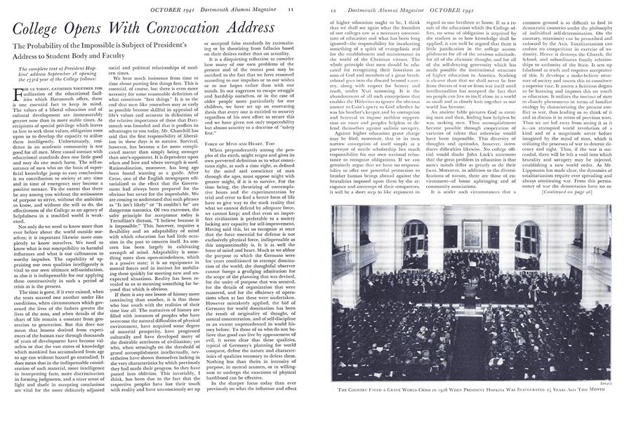 College Opens With Convocation Address