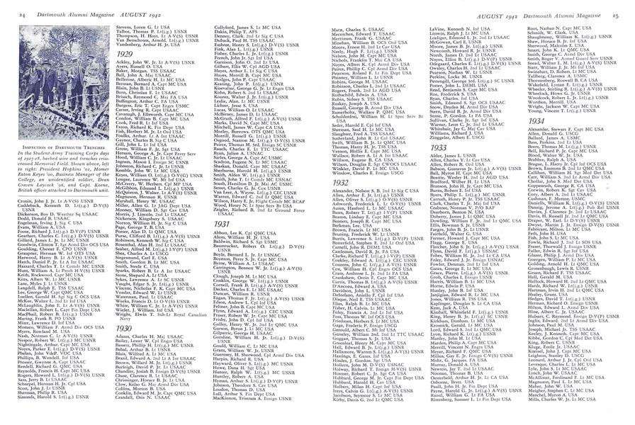 Dartmouth War Directory