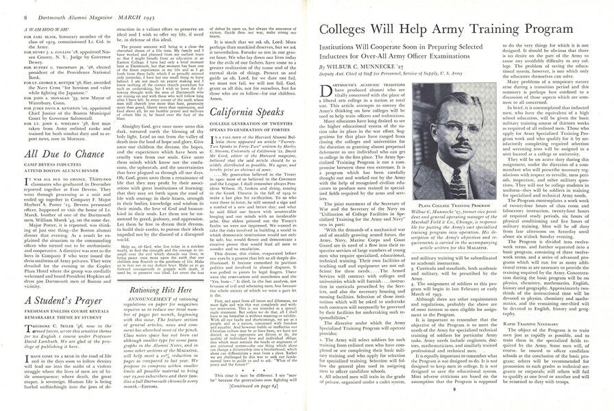 Colleges Will Help Army Training Program