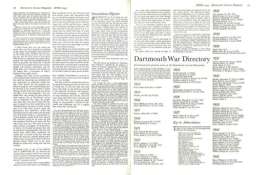 Dartmouth War Directory